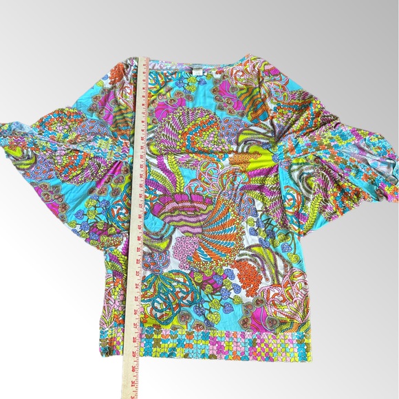 Trina Turk Vibrant Retro Print Tunic/Swim Coverup in Size Small - Picture 6 of 8